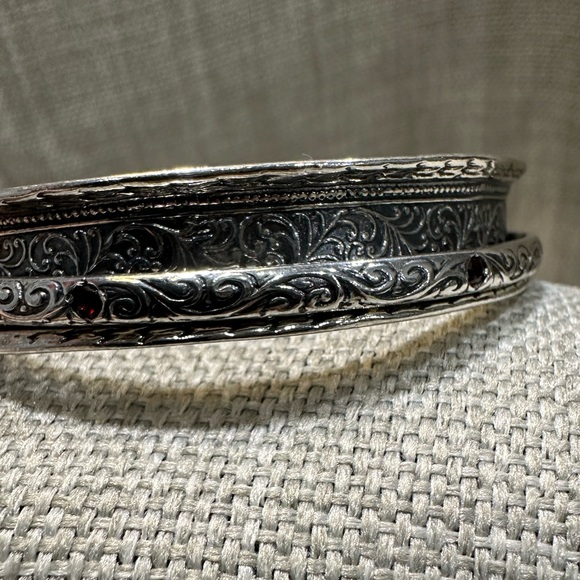 Passage to Israel, spinner bangle bracelet, Garnet, 925 Sterling silver  - Picture 4 of 16